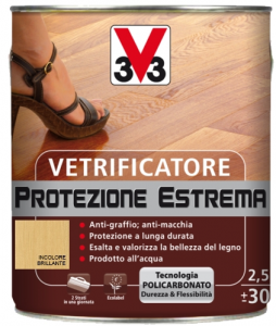 Vetrificatore Parquet Protezione Estrema H20  Brillante Incolore  2,5 Lt.