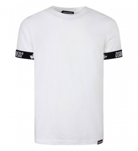 Dsquared2 T-Shirt Bianco Logo Nero