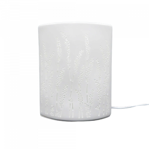 Mascagni lampada traforata ceramica bianca ovale con spighe