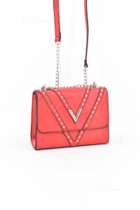 Bag By Faux Leather Shoulder Strap Red 21x16 Cm