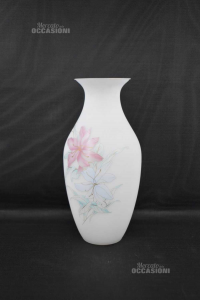 Vase Holder Glass Flowers Satin Fantasy Floral Height 36 Cm