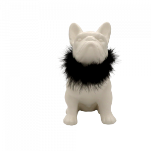 Mascagni Bulldog seduto ceramica bianca collo peloso