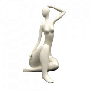 Mascagni figura femminile ceramica smaltata bianca 27cm