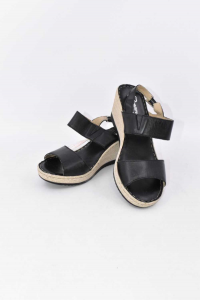 Sandals Woman True Leather New Black Size 39