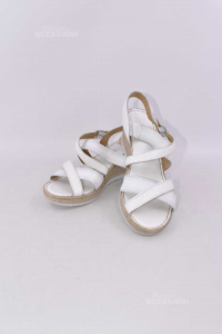 Sandals Woman True Leather New Size 40 White