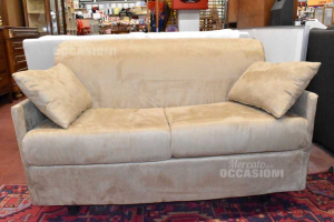Sofa Bed Beige 1 Square And Middle With Mattress