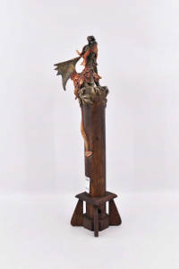 Holder Incensi With Dragon Wood Height 43 Cm
