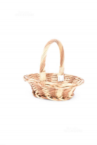 Trash Oval In Wicker Braided With Handle 35 Cm