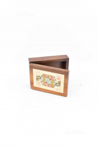 Wooden Box Woman Of Hearts,holder Deck Of Cards 8.5x11.5x3.5 Cm