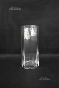 Vaso In Vetro Porta Piante Forma Ottagonale 8 X 21 Cm