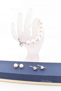 Braccialetto Perle + 2 Paia Di Orecchini Abbinabili