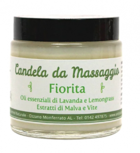 Candela da Massaggio - Fiorita con Lavanda, Lemongrass e Malva