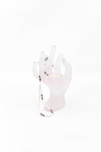Collana Perle Di Fiume, Ematite E Perline Rosa 38 Cm