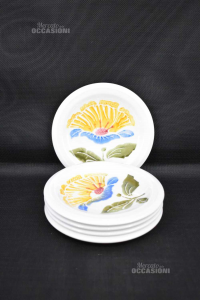 Plates Dolce Micheletti Hand Painted 20 Cm,5 Pieces