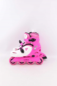 Inline Skates White Pink Boy Size From 31 To 35