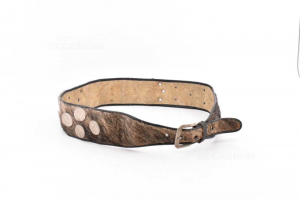 Belt In Genuine Leather Of Cow Argentina Decorated With Coins 100 Cm