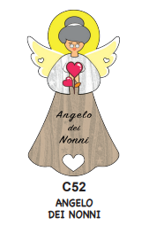 Estego Angelo cuore con magnete nonni  C52