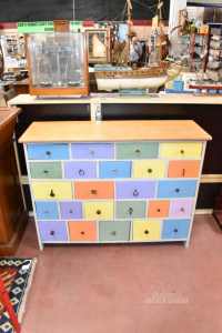 Cabinet With 24 Drawers Colored Size 118x90x38 Cm