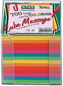 lebez Cubo Color Foglietti Box Plastica Traspsrente Cubo Messaggio 9X9 Cm 700 Fogli 