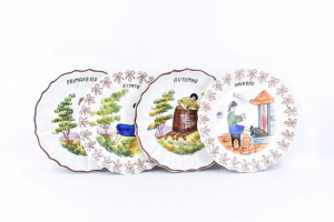 4 Plates In Bassano Ceramic