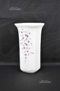 Vaso Decorativo Fiori In Ceramica Bassano Fiori Lilla 29 X 15 X 15 Cm
