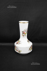 Vase Flower Stand Porcelain Bavaria White Floral H 23 Cm