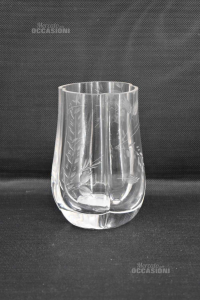 Vase Dekoratives Glas Mit Blume 20x11 Cm