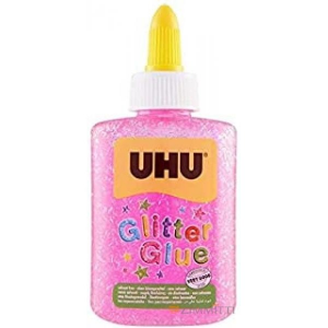 UHU glitter glue bottle rosa