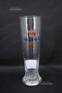 Glass Collectible Paulaner 0.5 Liters With Light On At Bottom Battery Operated