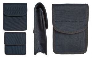 Borsetto imbottito in cordura, multi-tasca, con chiusura a velcro 13x12x3,5 cm