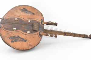 Strumento Musicale Banjo Etnico Africano 85 Cm
