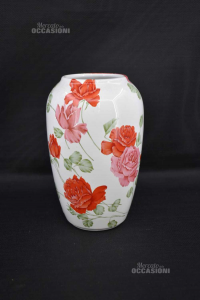 Vase Blumenständer Blumen Ker Vitrexmit Rosen Rot Rosa 25 Cm