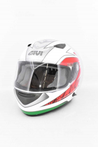 Motorcycle Helmet Givi 40.2gt Size.m 58cm White Gray Red With Dust Bag