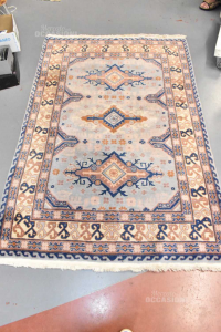 Wool Carpet Made In China With Certificate Size 180x120 Cm Light Blue And Blue