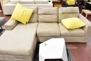 Sofa Armchairs Sofà Alcantara Beige Removable Cover With Peninsula Dxor Sx
