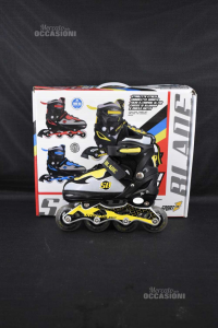 Roller Street Balde Black Yellow Extendable 31 / 34 With Protections