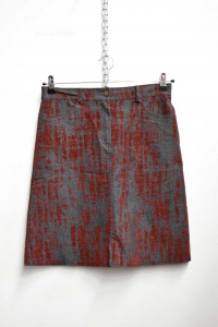 Skirt Woman Just Horses Size.m In Jeans And Velvet Effect Scratched