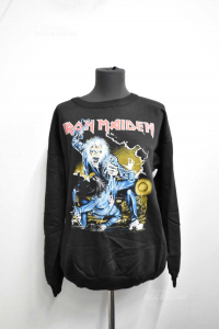Felpa Uomo Iron Maiden Nera Modello Vintage Tg M