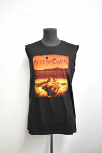 T-shirt Man Alice In Chains Black Print Sleveless Sizexx L