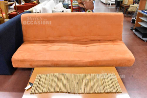 Sofa Bed In Fabric Reclinabili In 2 Direzioni Orange