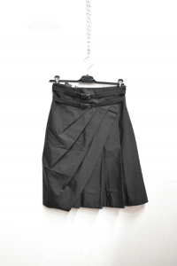 Skirt Woman Sportmaxsize.40 Black With Lining 100% Silk