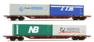 Coppia di carri intermodali per trasporto container tipo Sggnss