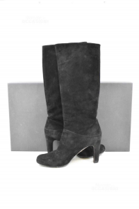 Boots Tall Woman Roberto Of Carlo Size 39 Black Suede