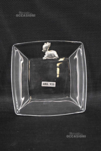 Glasuntertasse Mit Silberplatte 925 Bambi 15x15