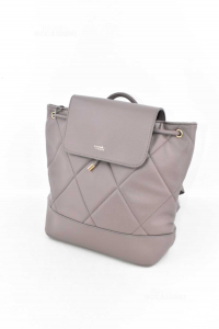 Bag Backpack Woman Diana & Co In Faux Leather Gray Mouse New Size