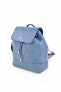 Bag Backpack Woman Diana & Co In Faux Leather Blue Oil New Size