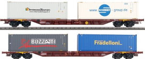 Set due carri intermodali per trasporto container tipo Sggnss