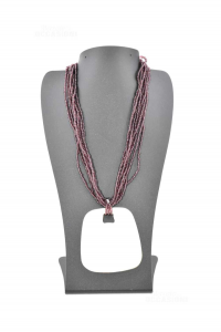 Halskette Mit Anhänger Perlmutt Und Perlen Lila