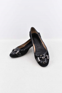 Shoes Woman Tods Black Size 39 Suede With Details Paint,heel 5 Cm