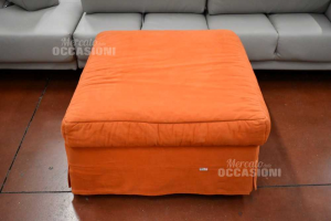 Pouf Trasformabile In Bett Stoff Orange Marke Meta Mit Matratze